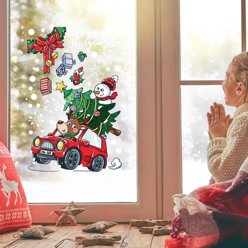 Christmas Window Clings Static Clings Stickers Decoration Christmas Theme Party Ornaments Window Glass Doors Desktop