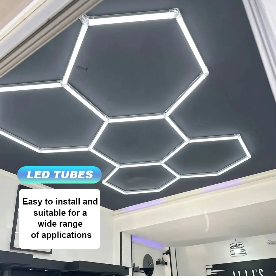 六角形のLED天井ランプ,ガレージライト,照明管,照明安全,工場市場,ジム