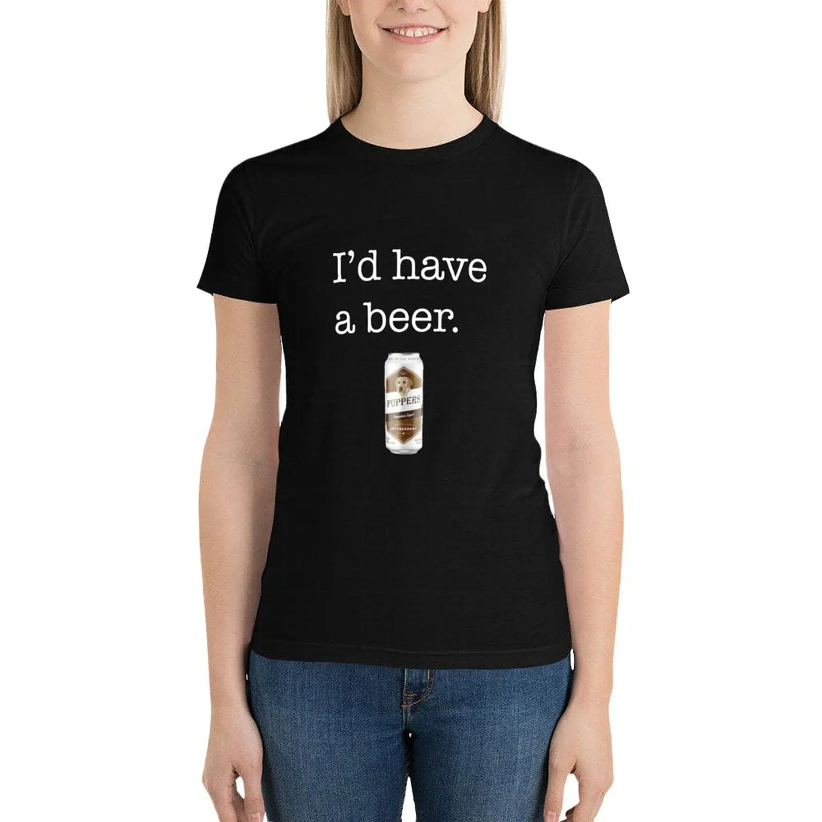 I＊d have a beer T-Shirt animal print shirt for girls female graphics t shirts for Women