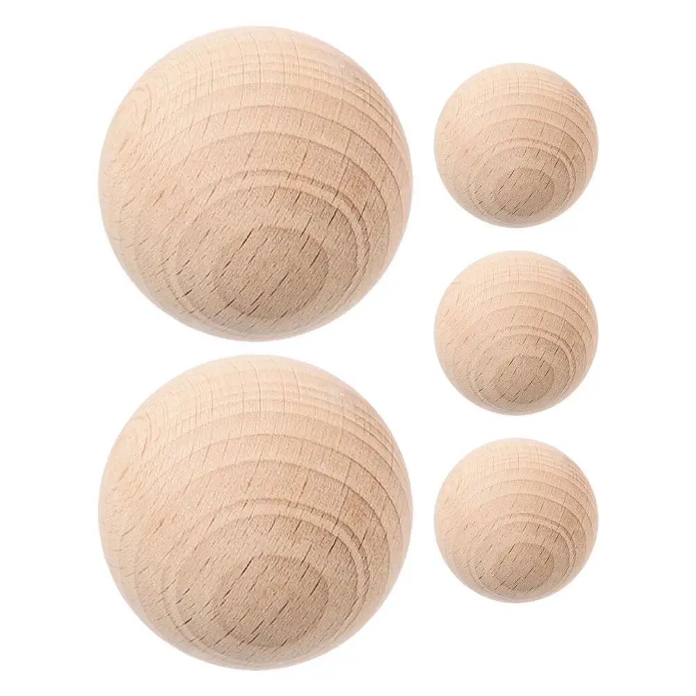 5 Pcs Round Beech Croquet Child Golf Balls Game Replacement Wood Wooden Ornaments