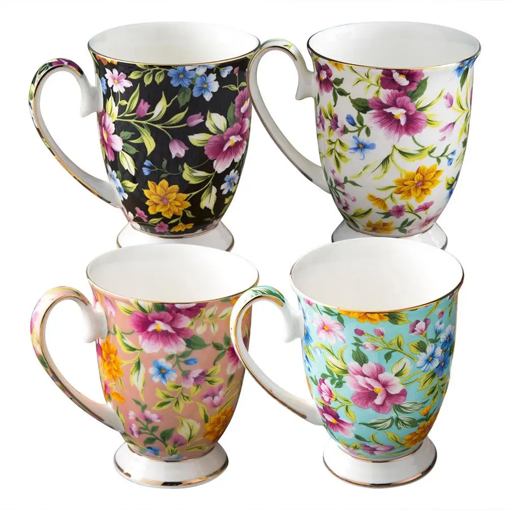 

Bone China Funny Coffee Cup Porcelain Flower Painting Retro Country Coffee Cup Drink Cup Taza Tazas De Ceramica Creativas