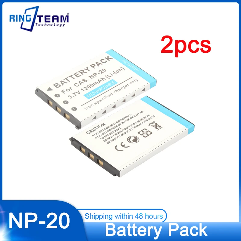 Batteria Per Fotocamera Ricaricabile 2 X Np-20 1200 Ex-Z3 Mah Per Casio Exilim Ex-Z4 Ex-Z5 Ex-Z6 Ex-Z7 Ex-Z8 Ex-Z11 Ex-Z60 Ex-Z65 Ex-Z70