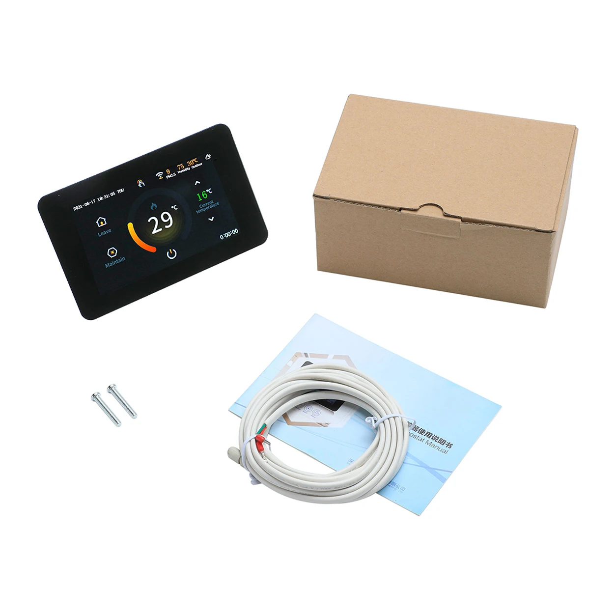 WiFi Smart Home Thermostat Heating Temperature Controller with Celsius/Fahrenheit LED Touch Screen Works with Alexa Google Home