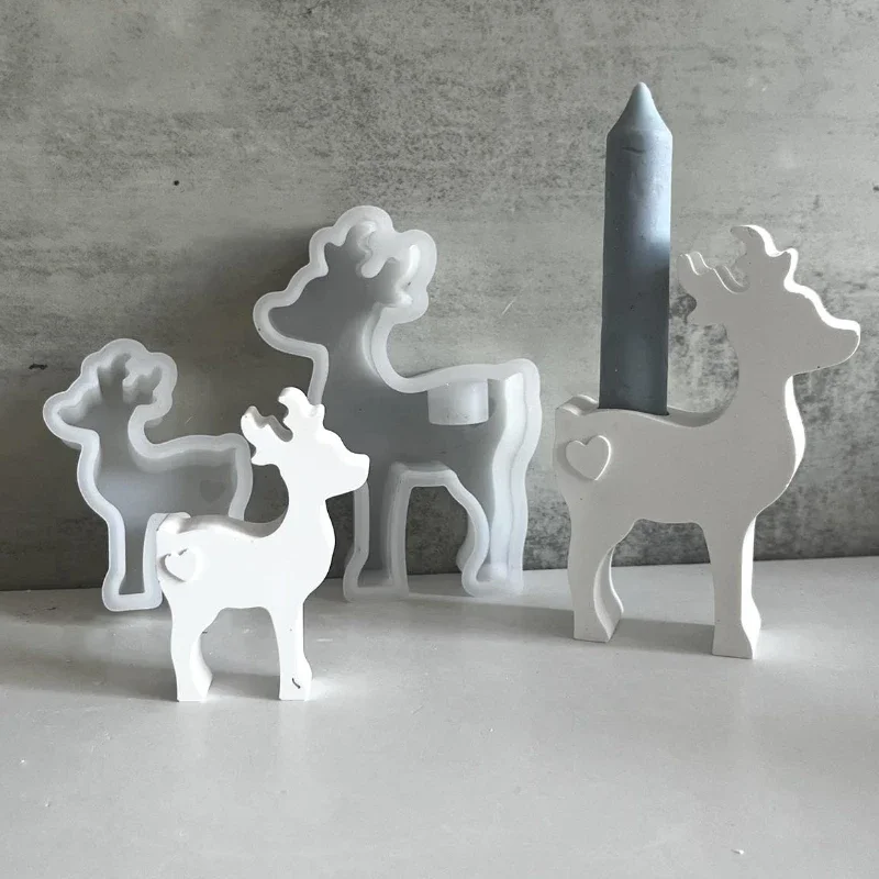 Christmas Deer Aromatherapy Candle Ornament Mold Deer Candlestick Silicone Mold Christmas Decoration Reindeer Dropper Mould silicone mold