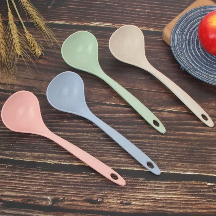Wheat-Straw-Soup-Ladle-Kitchen-Cooks-Use-Long-Handle-Ladle-Plastic-Rice ...