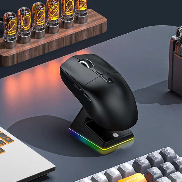X6 Ergonomic Mouse 26000DPI 2.4G/Wired/Bluetooth-Compatible Compact Mouse with RGB Charging Base for ESports Gaming Office 3