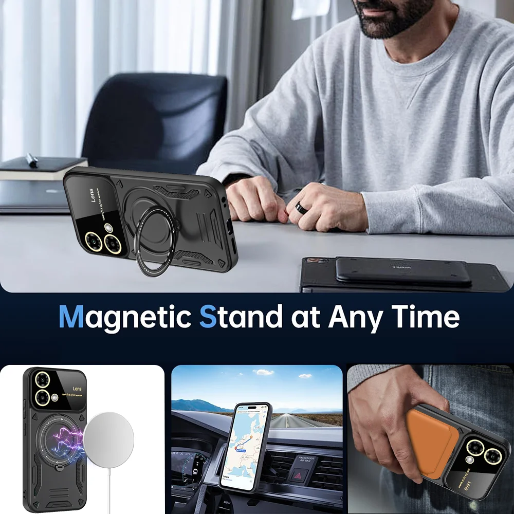 MagSafe Magnetic Stand Military Grade Shockproof Armor Phone Case