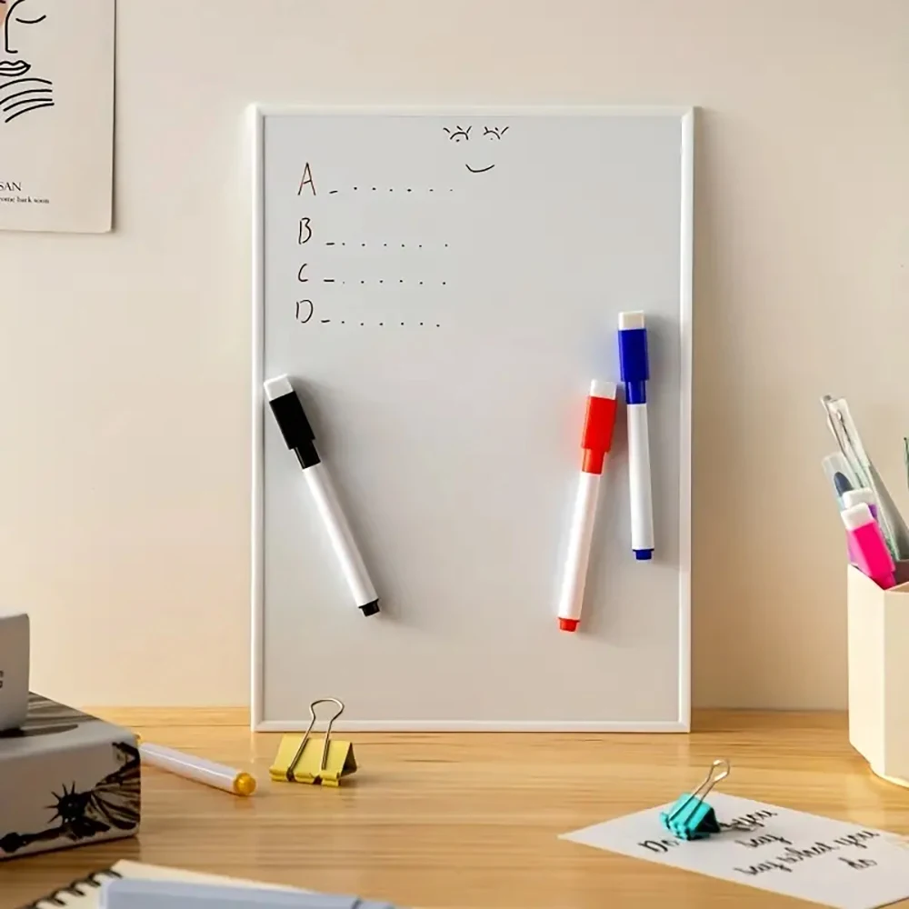 8pcs Colors Magnetic Waterproof Dry Erase Markers Medium Point For Office Whiteboards Drawing Pen Dry Erase Built-in Eraser