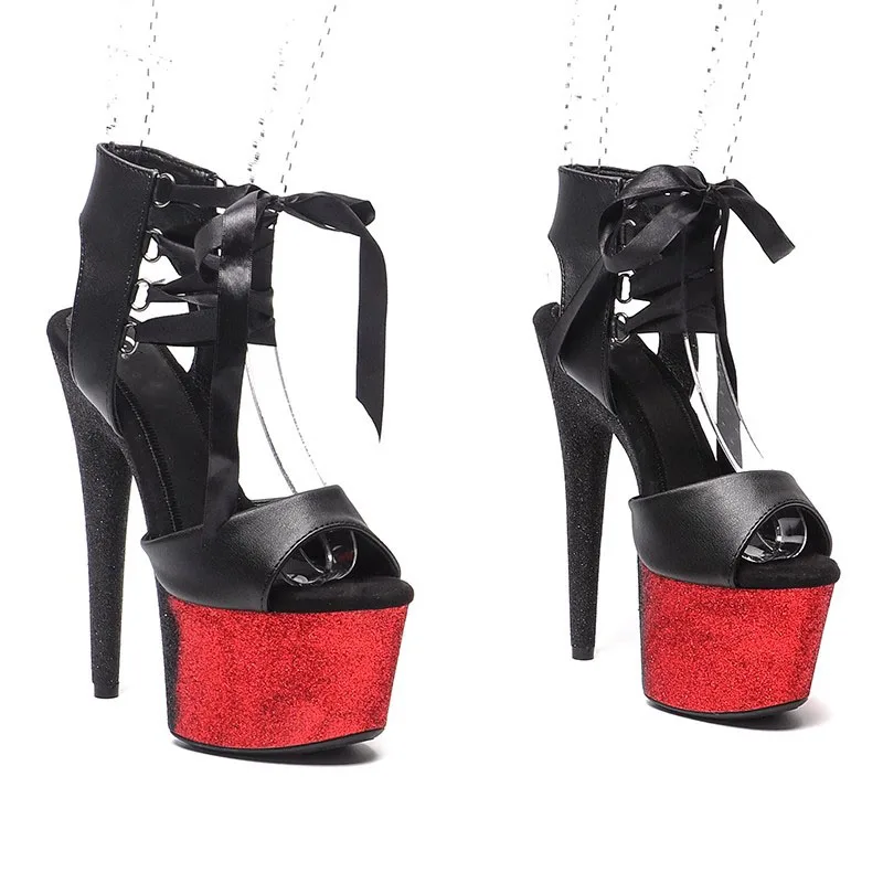 

LAIJIANJINXIA Новинка 17 см/7 дюймов PU верхняя мода сексуальные экзотические высокие каблуки платформы женские сандалии для танцев на шесте 096