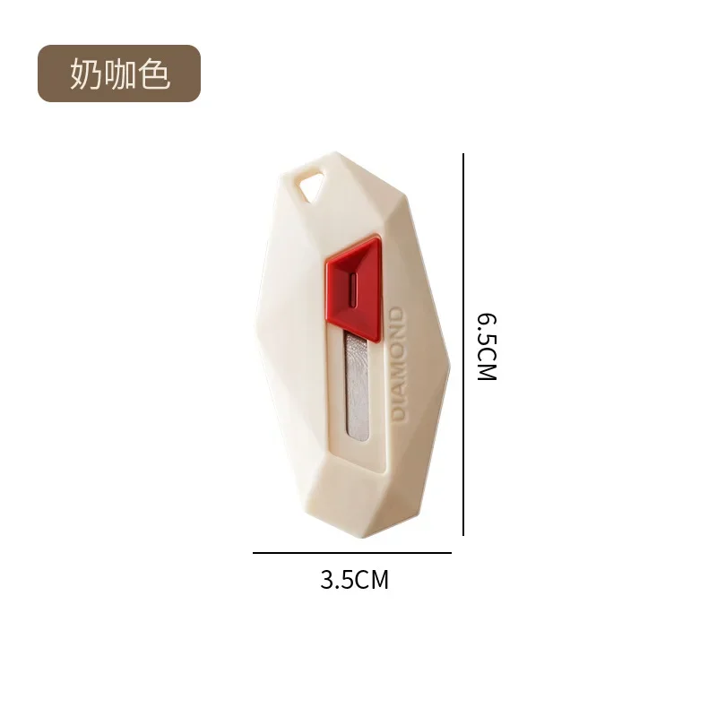 Box Cutter Anti-Stick Magnetic Mini Box Opener Utility Knife with Safe Round Tip Diamond Design Ideal for Parcels and Package Opening