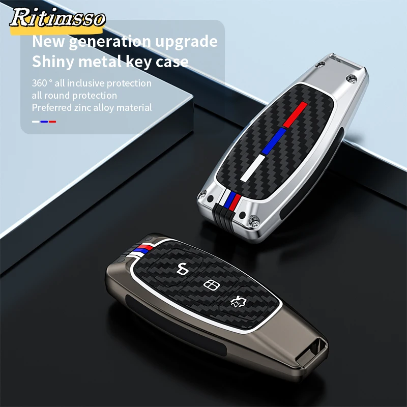 Alloy Car Key Cover Case For Ford Focus 3 4 ST Mondeo MK3 MK4 Fiesta Fusion Kuga 2013 2014 2015 2017 2018 Remote Protect Shell