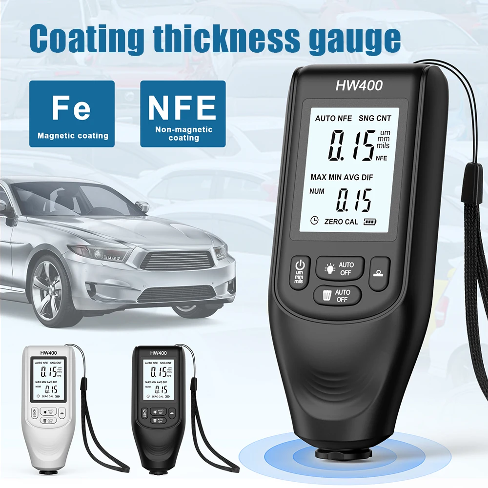 Car Coating Thickness Gauge 0-2000UM For FE/NFE