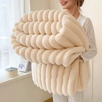 Couverture Multifonctionnelle en Flanelle Rayée Épaisse et Large, Peut Servir de Drap, Couverture de Lit, Couverture de Canapé ou Couverture de Sieste Cama Sofá Siesta Dormitorio Sala de estar Viaje Hogar Flanelle Épai 2
