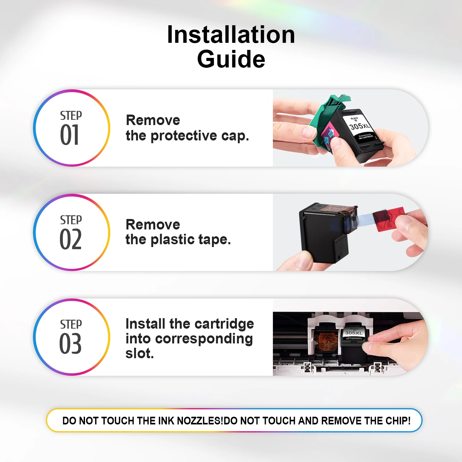 Ink Cartridge 305 xl Compatible for hp 305XL Printer Ink Black Tri
