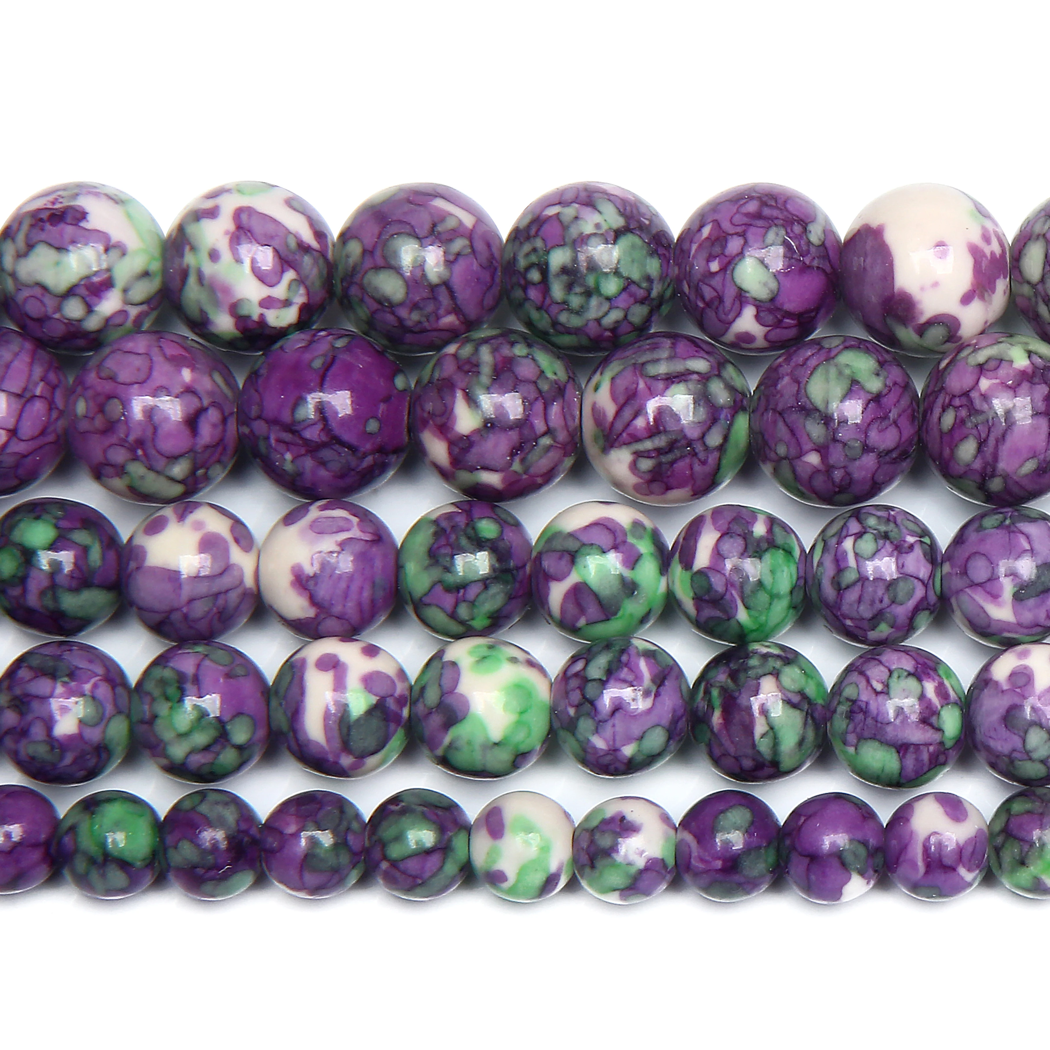 Vibrant Natural Orange and Black Stone Beads - Round & Colorful Strand