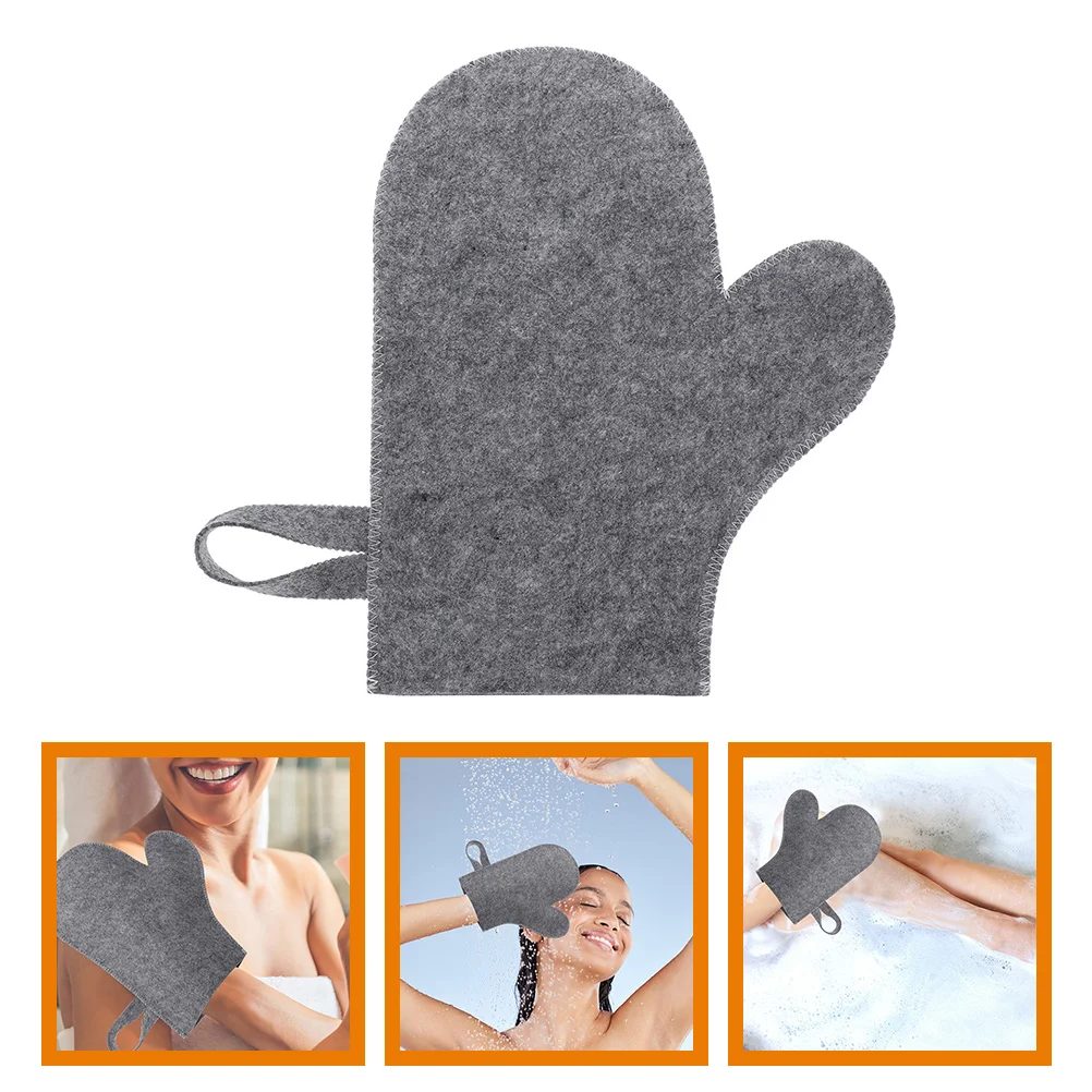 

Felt Sauna Gloves Heat Protecting Mitten Absorb Water Bathing Shower