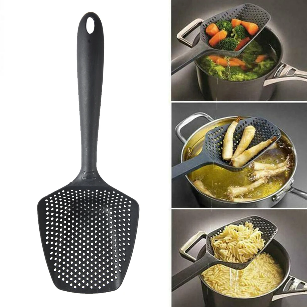 1pc Kitchen Soup Spoon Ladle Skimmer Strainer Fry Food Mesh Portable