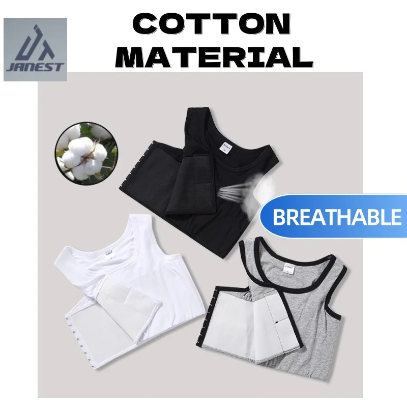 Breast Binder 20cm Full Flat Chest Breathable Adjustable Cotton Tomboy Corset FTM Trans
