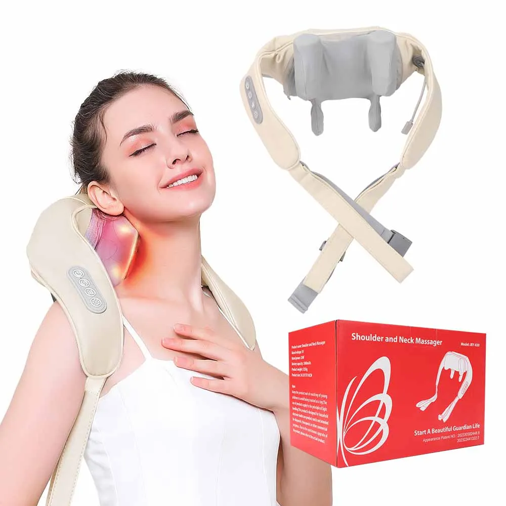 

Electric Shoulder Kneading Neck Back Massager Shawl Wireless Trapezius Cervical Back Massage Deep Tissue Relaxing Massage Pillow