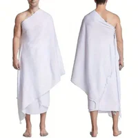 Muslim Hajj Ihram Towel Pure White Shawl Saudi Arabian Islamic Pilgrim Beach Prayer