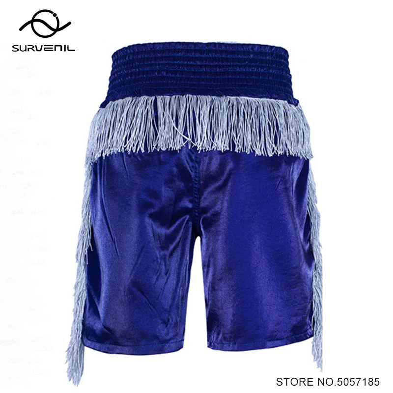 MMA Shorts Personalized Boxing Shorts Men Womens Kids Tassels Satin Muay Thai Fight Pants MMA Combat Kickboxing Training Trunks