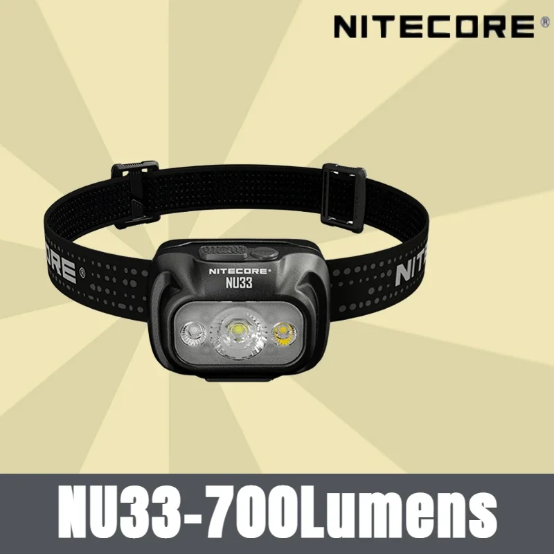 

NITECORE NU33 high 700Lumens Headlamp Rechargeable Primary white +CRI auxiliary White Light For Night Running, Camping