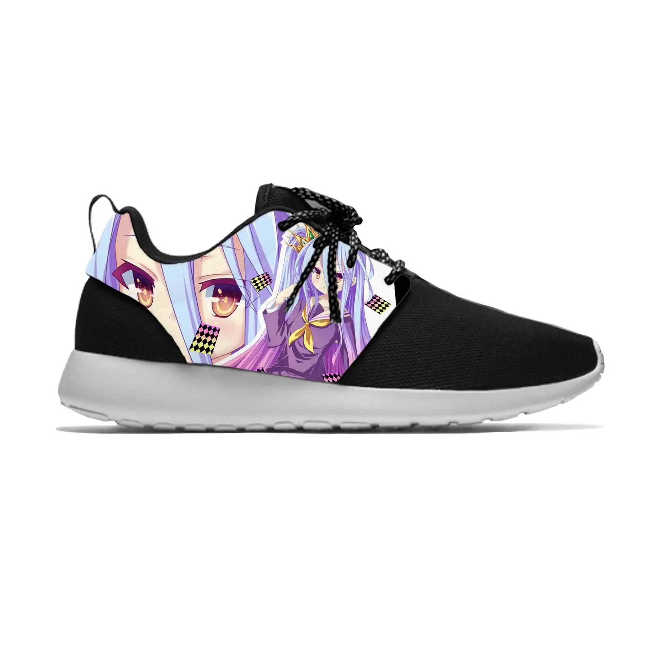 

Японское аниме Манга Мультфильм No Game No Life Shiro спортивная обувь для бега Повседневные Дышащие легкие кроссовки с 3D принтом для мужчин и женщин