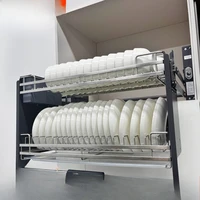 304 Stainless Steel Dishes Lift Chopsticks Box Pull Basket Hanging Cabinet Pull-down Cabinet Storage Dishes Kitchen Cabinet 1