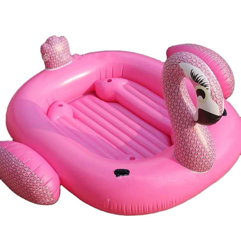 460*420*230cm Beach Swimming Pool Inflatable Super Large Ride-on Flamingo Island Ride-on Float Toy For 6 Adults