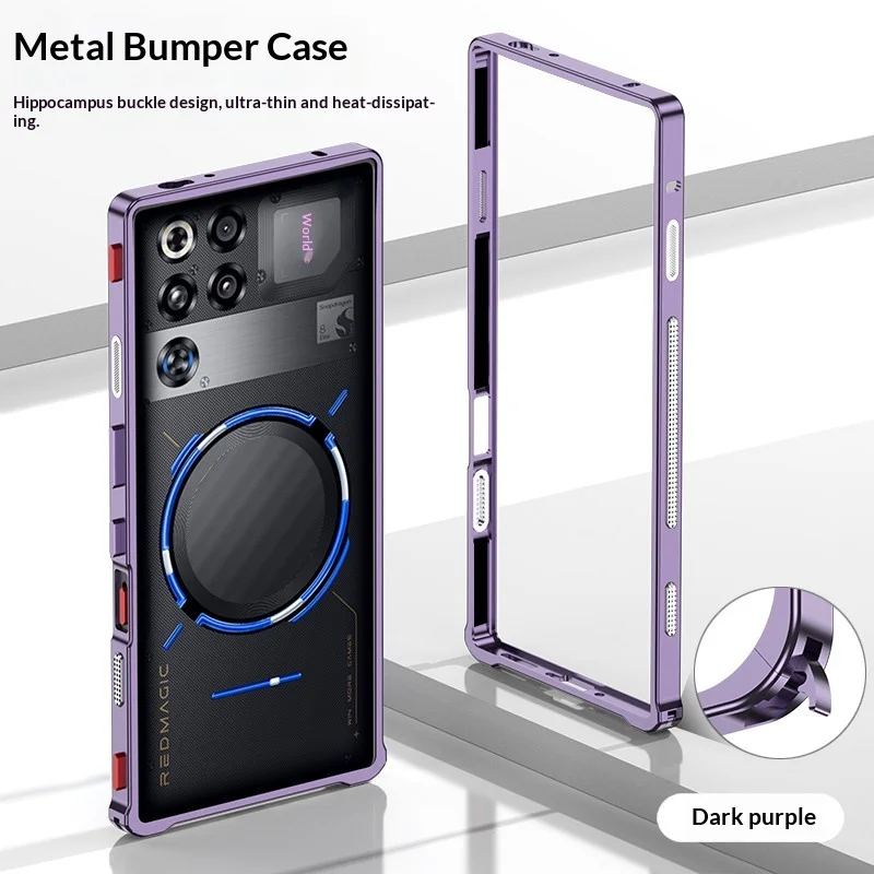 Enhanced Metal Frame Heat Dissipation Shockproof Bumper Case with Bare Machine Feel