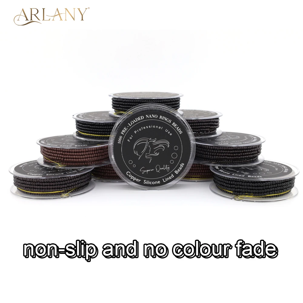 ARLANY Hair Extension Beads 3mm 500pcs/Roll Pre-Loaded Copper Nano Beads for Sewing in Extensions Feather Extensions