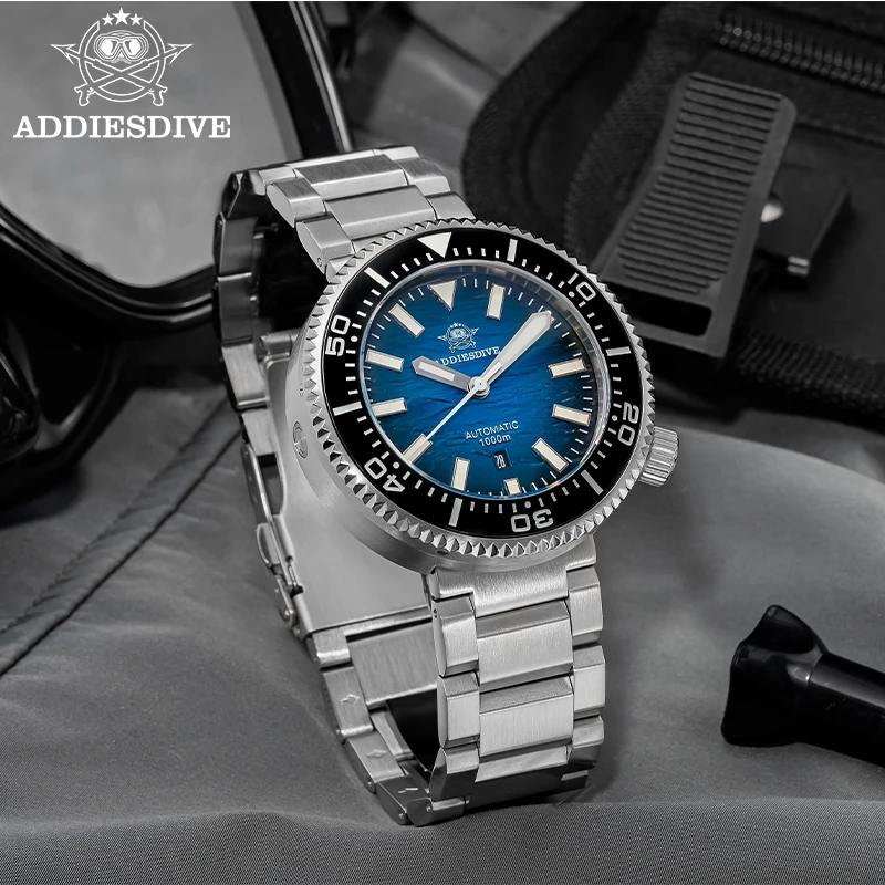 Nuevo reloj ADDIESDIVE para hombre con esfera de zafiro degradado, luminoso BGW9, reloj mecánico japonés 8215, resistente al agua hasta 1000m, AD2545