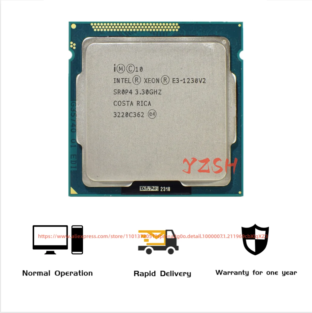 Intel Xeon V2 E3-1230 E3 E3 1230v2 1230 V2 3.3 Ghz Quad-core Processor ...