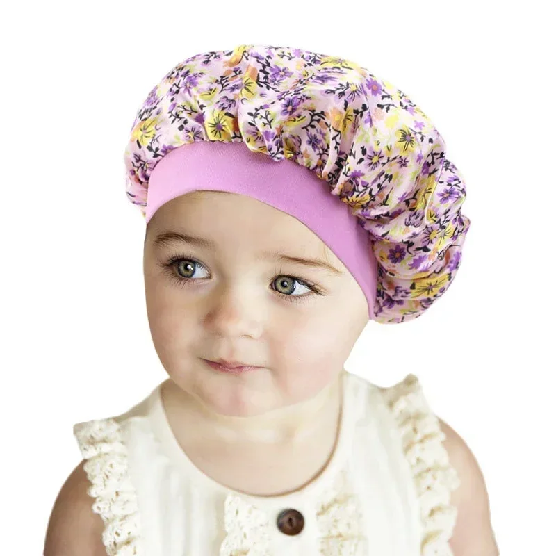 Night Hair Cap Warm Air Bonnet Cap Fashion African Children Adjustable Printing Ankara Satin Bonnet Sleep Cap Turban Hat Night Sleep Beanie Chemo Cap Kids