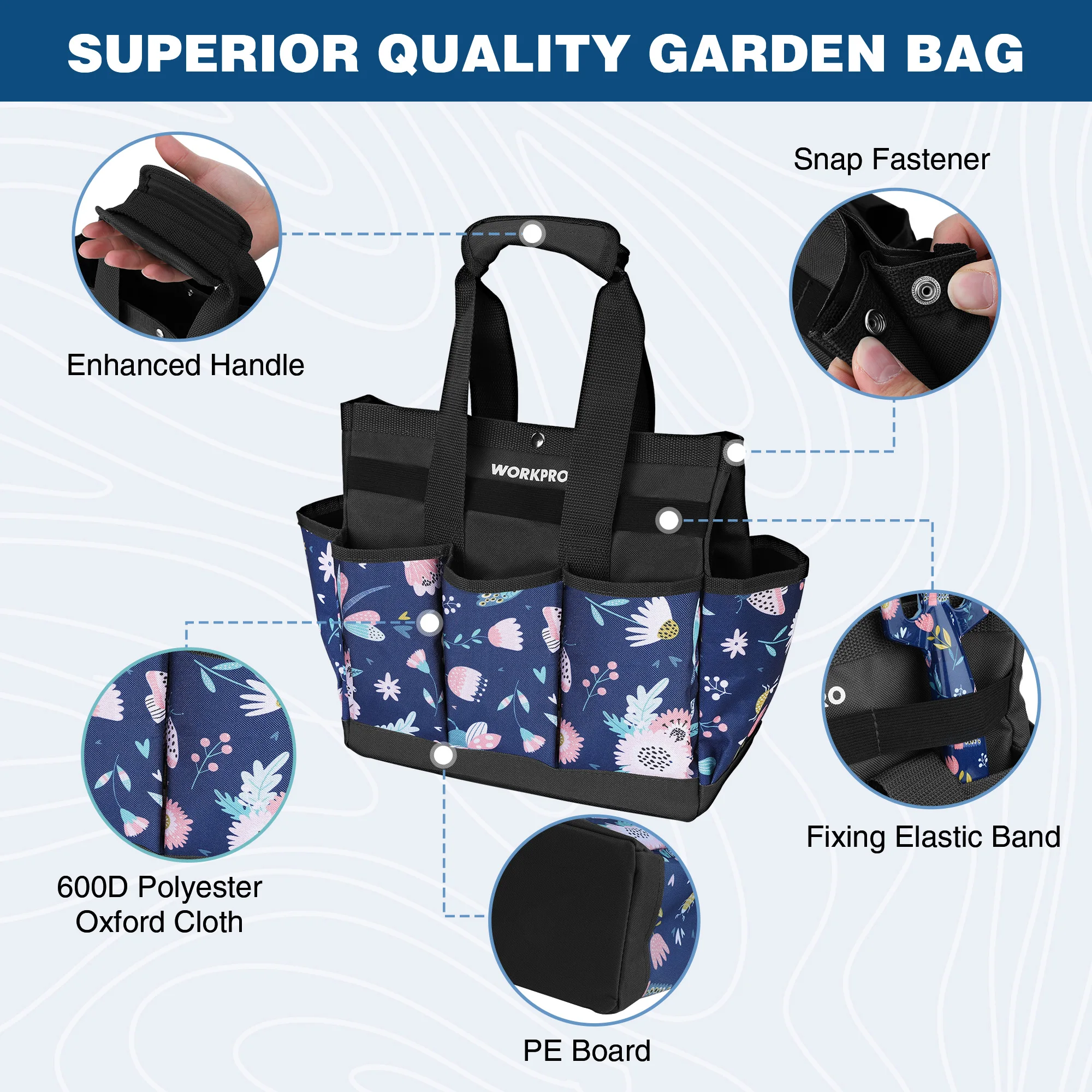 Garden Tool Tote Bag, Heavy Duty 3