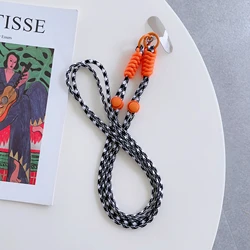 Adjustable Double - Sided Universal Phone Lanyard with Crossbody Long Rope - Polyester / Nylon (Piano Black)