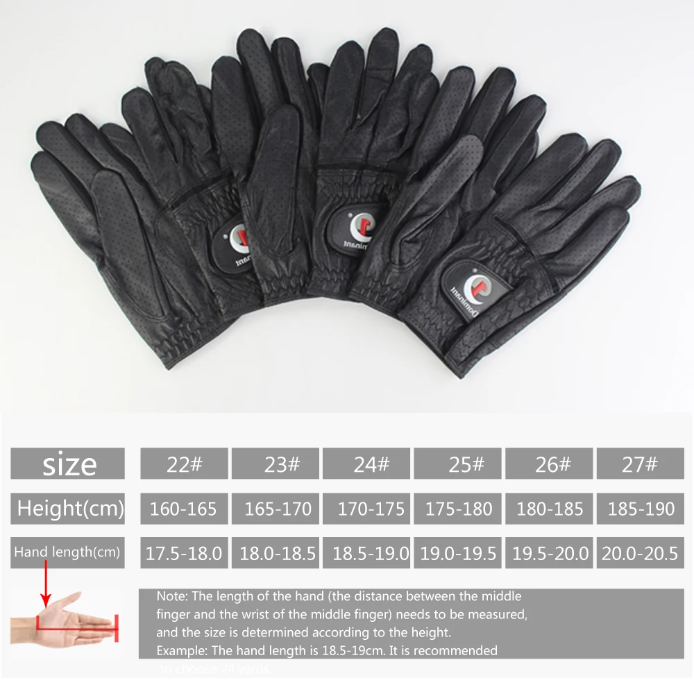 1 PCS Men's Golf Gloves Improved Grip System Cool Comfortable Breathable Black Color Left Hand Size 22-27 Sports Glove Fashion