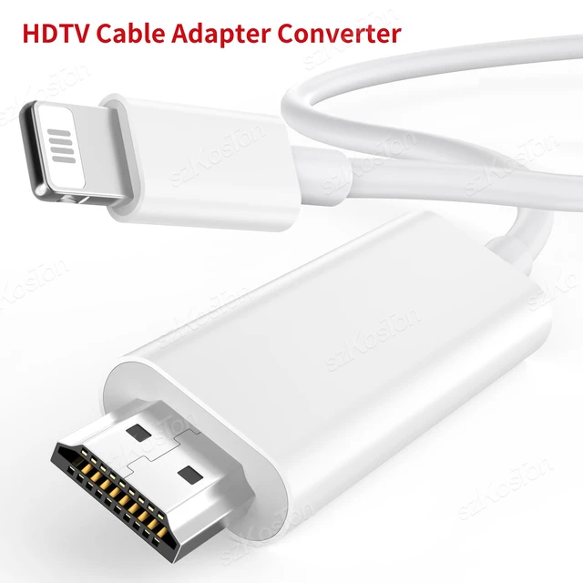 HDTV Cable For iPhone 14 13 1080P Digital AV Adapter Sync Screen Connector HDMI-Compatible Cable HD Video Projector Monitor