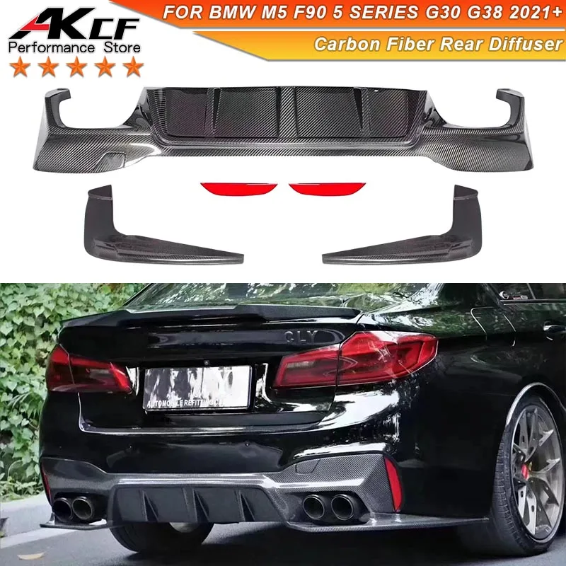 

Carbon Fiber F90 M5 Rear Bumper Diffuser For BMW 5 Series G30 G38 M5 F90 530i 540i LCI 4-Door Rear Side Splitters Spoiler Lip