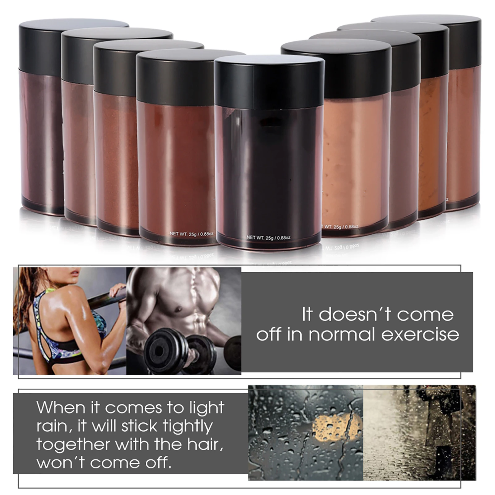 25g 9 Types Women Men Baldness Concealer Thickening Hair Building Fibers Hair Powder Optic Equipment Product Anti Loss