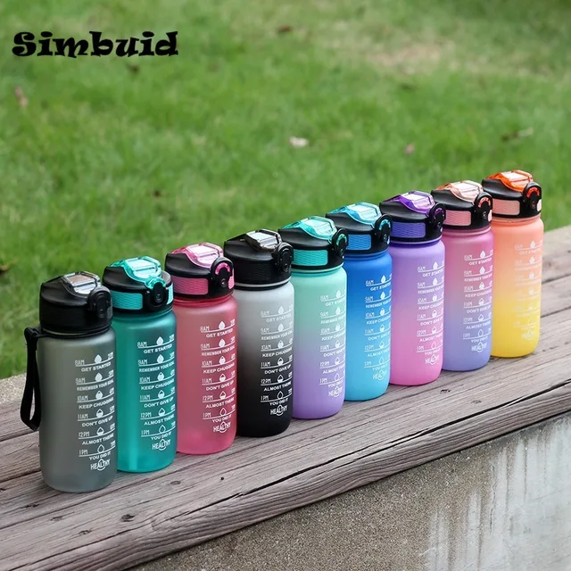 1pc 600ml Motivational Water Bottle Sports Water Cups Portable Drinking Cups Summer Drinkware For Outdoor Camping Hiking Fitness 2