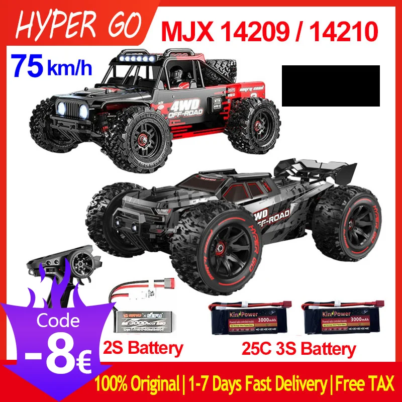 Mjx 14209 14210 V2.0 1/14 Hyper Go 75Km Rc Car Brushless 2.4G Telecomando 4Wd Off-Road Racing Truck Electric Hobby Toy