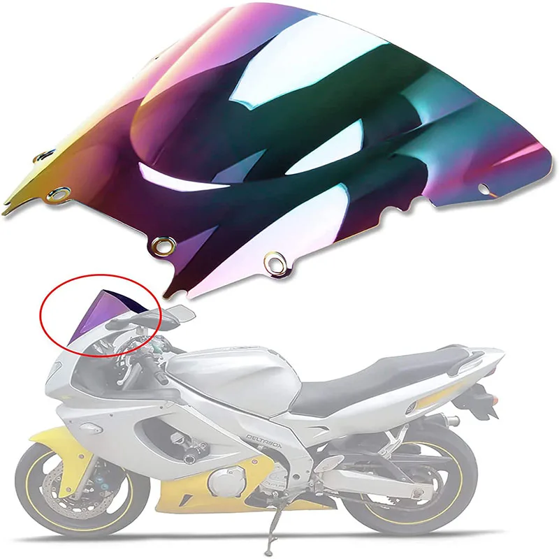 

Motorcycle Windscreen Windshield Double Bubble for YZF 600 R6 1998 1998 1999 2000 2001 2002
