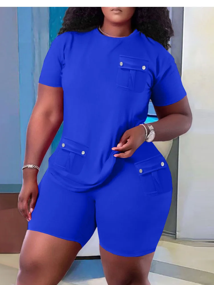 

Повседневный комплект из двух предметов, летняя мода, однотонная женская футболка с круглым вырезом, топ и шорты, костюм, спортивный костюм, комплект из двух предметов, Новинка