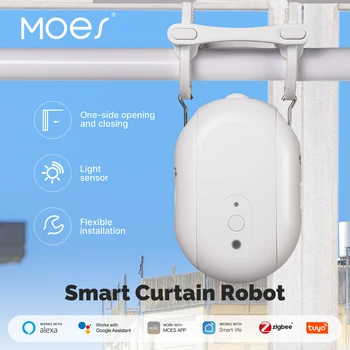 MOES Tuya ZigBee Smart Tenda Elettrica Robot Temporizzazione Apri Automatico Più Vicino Sensore di Luce App Supporto di Controllo Remoto Alexa GoogleHome