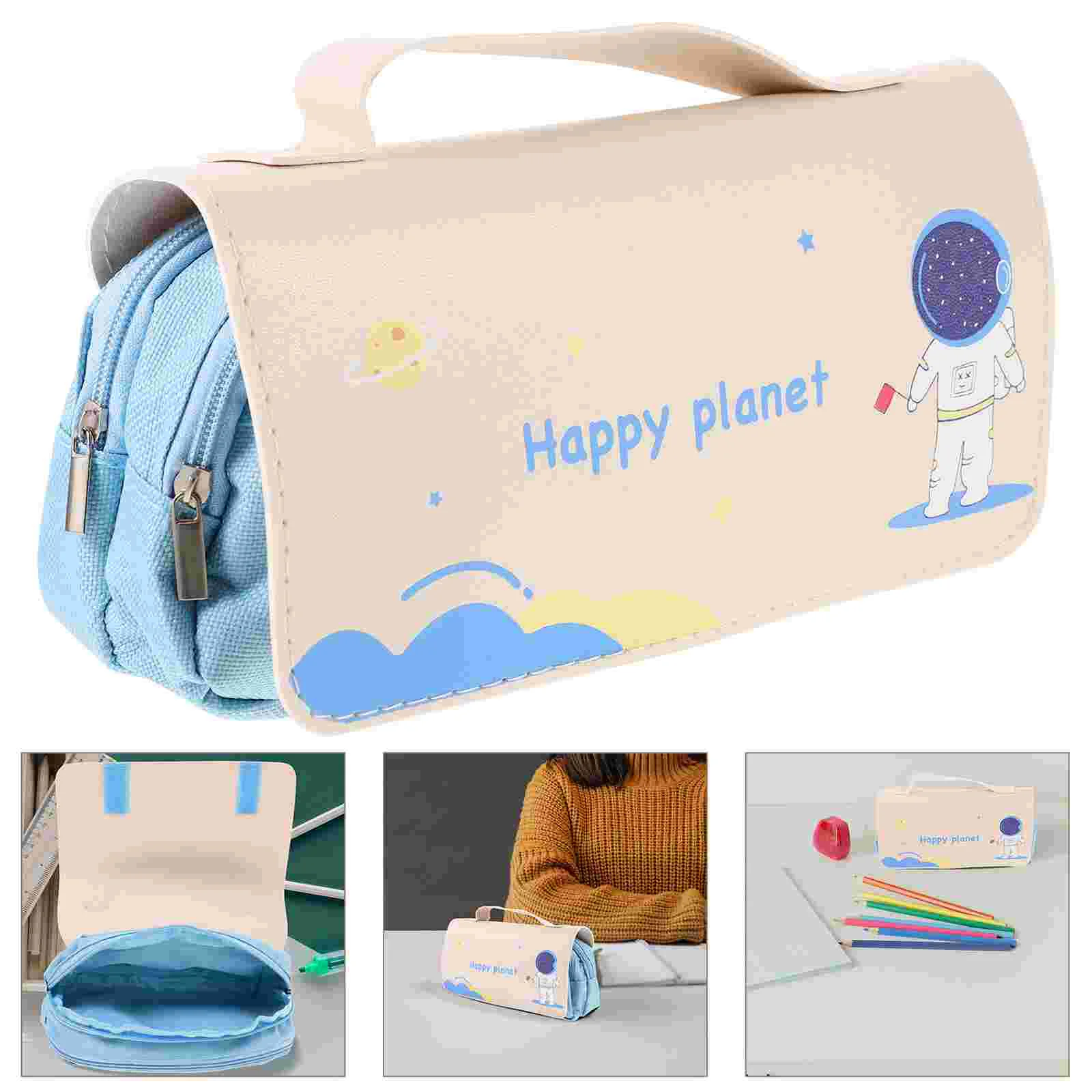

Pencil Case Handheld Pencil Pouch Multi-Slot Pen Bag Pouch Holder Box Stationery Storage Teen Student College Office Adults