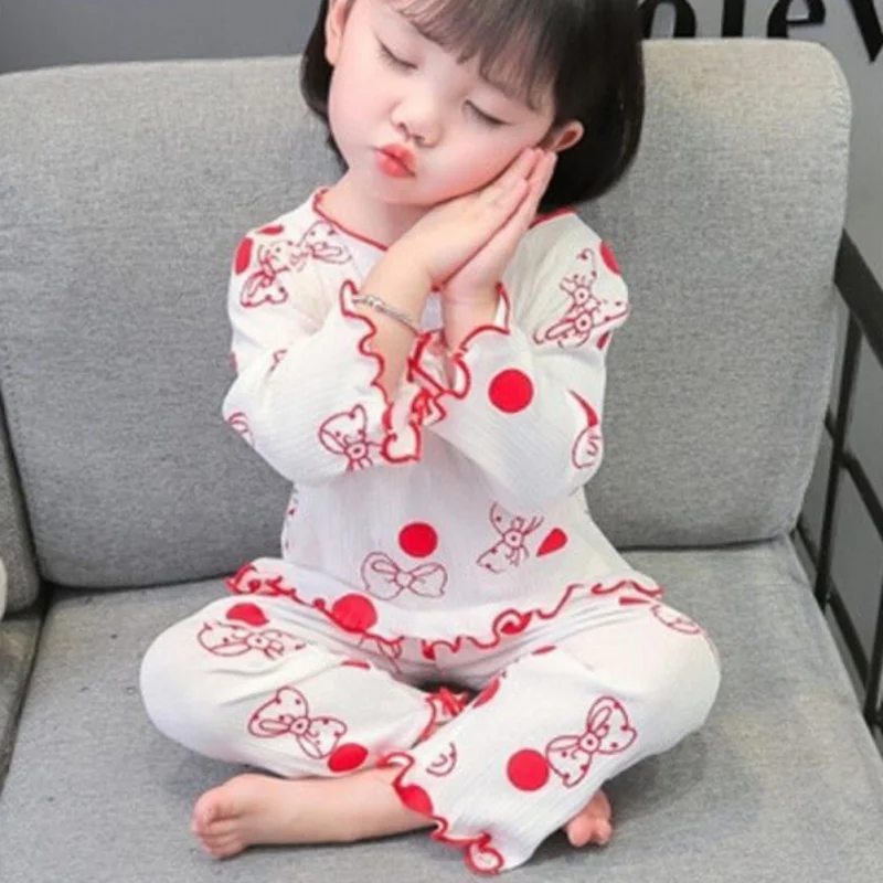 Baby Pajamas Sets 2pcs Cute Pattern Child Pajamas Toddler Summer Baby Nightwear Pyjamas Kids Cartoon Homewear Clothes Suit