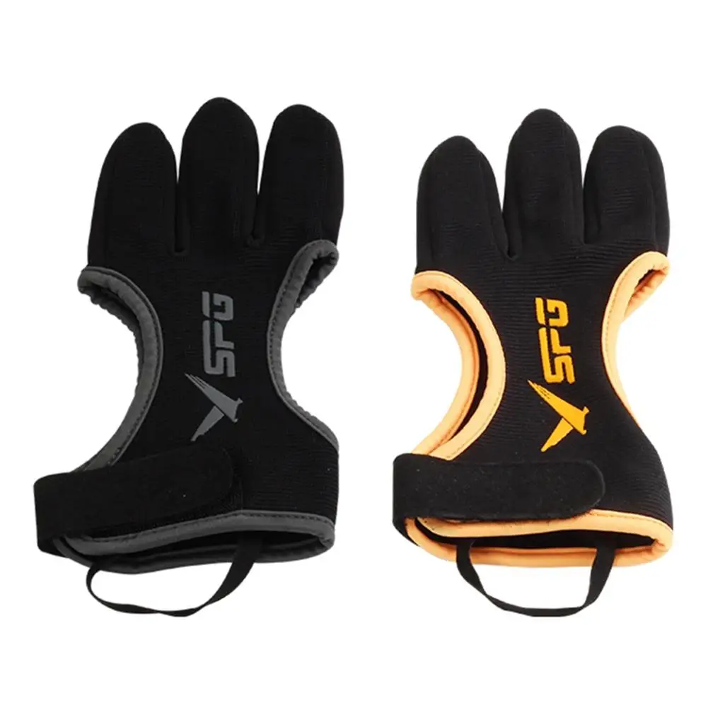 Outdoor Archery Glove Leather Fingertip Non-Slip Breathable 3 Finger Archery Gloves Hunting Finger Protector Guard for Hunting archery finger tab