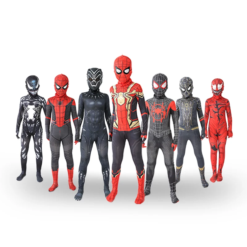 Custom Made11 Kids Style Superhero Spidermannew Miles Morales Lontano Da Casa Costume Cosplay Zentai Spiderman Costume Superhero B