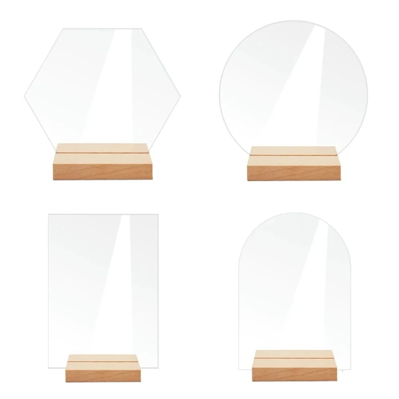12PCS DIY Blank Acrylic Table Sign Clear Sign With Stand Transparent Arch Table Numbers Card Wedding Decoration, Durable A